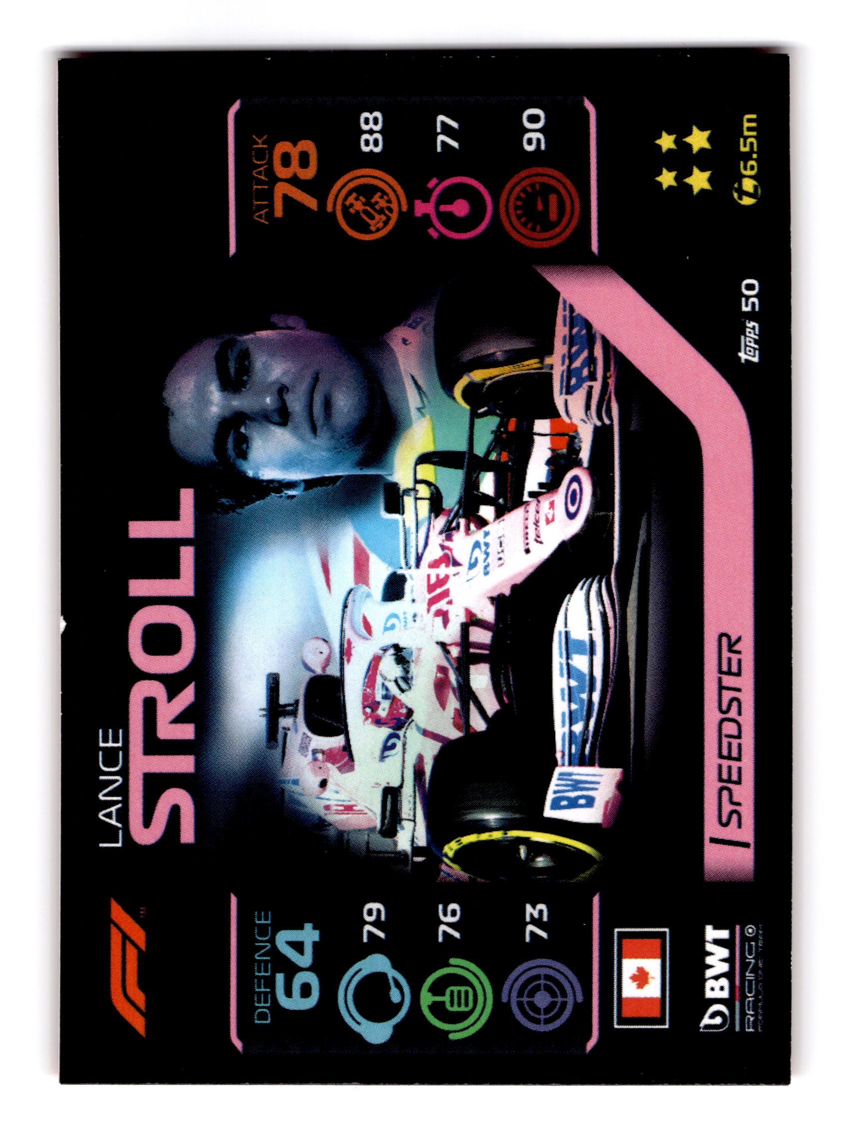 Carte n°50, Lance Stroll — 2020 Topps Turbo Attax Formula 1
